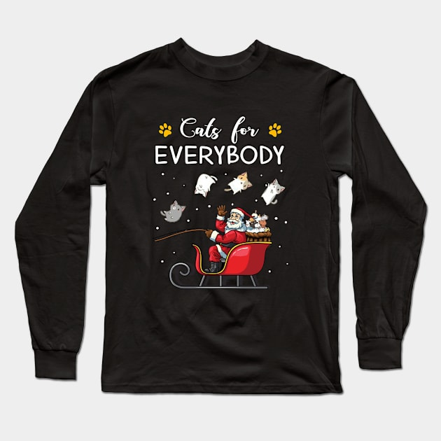 Cats For Everybody Christmas Cute Cat Lover Long Sleeve T-Shirt by Daysy1